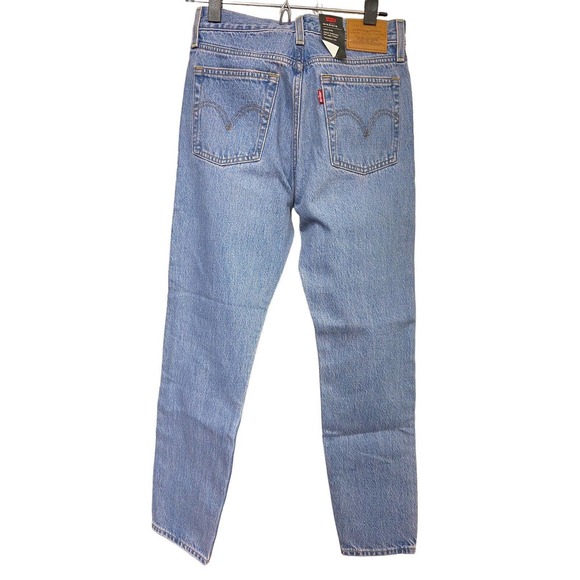 NEW Levi’s High Rise Wedgie Jean Sz 25 Tapered Leg Button Fly Medium Wash Mom - Picture 8 of 12